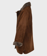 Womens Brown Sheepskin Leather Coat Jacket women detail view 2 | Dash Racegear — Womens Sheepskin Shearling Brown Leather Caot