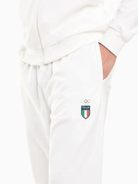 Winter Olympics 2026 Team Italy EA7 Emporio Armani Tracksuit Tracksuit unisex detail view 4 | Dash Racegear — EA7 Emporio Armani Team Italy white tracksuit celebrating Milano Cortina 2026, sleek and sporty fit.