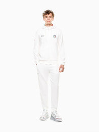Winter Olympics 2026 Team Italy EA7 Emporio Armani Tracksuit Tracksuit unisex detail view 2 | Dash Racegear — Milano Cortina 2026 EA7 Emporio Armani Team Italy tracksuit in white, modern Olympic fanwear for everyday use.