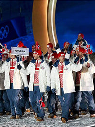 Winter Olympics 2026 Opening Ceremony Team Norway Jacket Jacket unisex front product view | Dash Racegear — Milano Cortina 2026 Team Norway off-white Craft parka blends fan pride with high-end winter style.