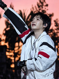 BTS Min Yoongi Arirang World Tour Stanford Stadium Jacket Jacket unisex detail view 3 | Dash Racegear — Nahmias white jacket inspired by BTS Suga 2026 tour look with minimal and refined appearance.