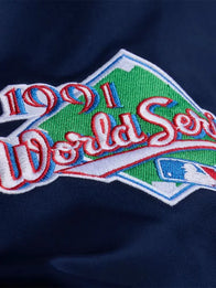 Kirby Puckett Minnesota Twins Satin Jacket Jacket unisex detail view 4 | Dash Racegear — Minnesota Twins navy blue satin full-snap jacket, built for fans and everyday layering.