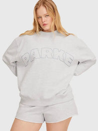 Parke x Target Mockneck Sweatshirt Sweatshirt unisex detail view 2 | Dash Racegear — Heather Grey Parke x Target Mockneck Pullover Sweatshirt for women, cozy fit ideal for lounging or casual outings