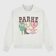 Parke Texas Graphic Mockneck Sweatshirt Sweatshirt unisex detail view 3 | Dash Racegear — Parke Texas Collegiate Style Mockneck Sweatshirt