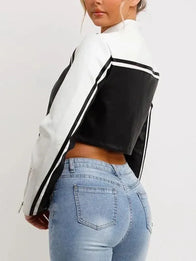 NBA All Star Jenna Bandy Leather Jacket Leather Jacket unisex detail view 3 | Dash Racegear — NBA All Star Game 2026 two-tone black leather jacket featuring Jenna Bandy details and premium streetwear appeal.