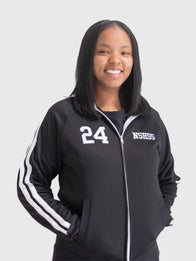 NSHSS Track Jacket Jacket unisex detail view 3 | Dash Racegear — Elevate your wardrobe with the NSHSS women's black zip-up track jacket crafted for comfort and versatility.