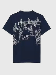 Lacoste Ultra Dry Printed Tennis T-Shirt Shirt unisex detail view 2 | Dash Racegear — Navy blue Lacoste 2026 Ultra Dry tennis tee, moisture-wicking printed design, ideal unisex fit for active daily outfits.