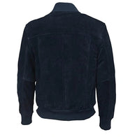 Mens Navy Blue Suede Leather Jacket Leather Jacket men detail view 2 | Dash Racegear — Mens Navy Blue Suede Leather Jacket