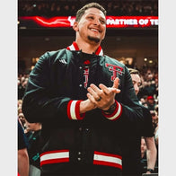 Patrick Mahomes Houston v Texas Tech Jacket Jacket unisex front product view | Dash Racegear — Stylish Patrick Mahomes Jacket – Houston v Texas Tech Edition