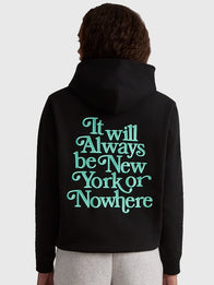 Liberty Motto Hoodie Hoodie unisex detail view 3 | Dash Racegear — Unisex New York or Nowhere fleece hoodie showcasing Liberty Motto graphics and a clean streetwear look.