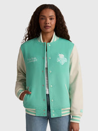 Liberty Motto Varsity Jacket Varsity Jacket unisex detail view 3 | Dash Racegear — New York or Nowhere Liberty Motto Varsity Jacket for Men & Women featuring a classic design, relaxed fit, and streetwear-inspired style.