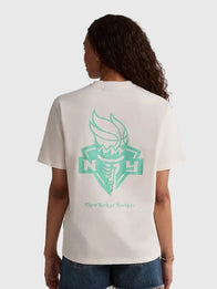 Liberty Twin Flame T-Shirt Shirt unisex detail view 2 | Dash Racegear — Unisex New York or Nowhere off-white tee showcasing Liberty Twin Flame graphics and a clean aesthetic.