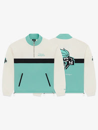 Liberty Twin Flame Windbreaker Jacket Jacket unisex front product view | Dash Racegear — New York or Nowhere x NY Liberty Twin Flame Multicolor Windbreaker Jacket for Men & Women featuring a bold design and sporty style.