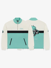Liberty Twin Flame Windbreaker Jacket Jacket unisex front product view | Dash Racegear — New York or Nowhere x NY Liberty Twin Flame Multicolor Windbreaker Jacket for Men & Women featuring a bold design and sporty style.