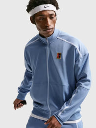 Nike Court Heritage Tennis Jacket Jacket unisex front product view | Dash Racegear — Unisex Nike Court Heritage Zipper Tennis Jacket with a sleek silhouette and timeless court-inspired style.