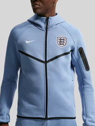 Nike England Soccer Hoodie Hoodie unisex detail view 2 | Dash Racegear — England Nike Tech Fleece Windrunner hooded track jacket with full zip, perfect for athletes on cool days.