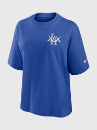 KAWS x MLB Los Angeles Dodgers T-Shirt Shirt unisex detail view 2 | Dash Racegear — Los Angeles Dodgers x KAWS royal blue boxy tee blending Nike design with modern casual fashion.