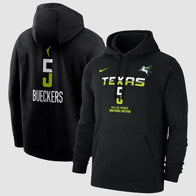 Nike Paige Bueckers Black Dallas Wings Hoodie Hoodie unisex front product view | Dash Racegear — Women’s Nike hoodie in black – Paige Bueckers and Dallas Wings style