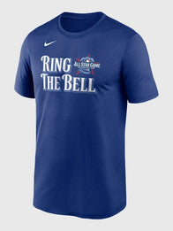 Nike MLB 2026 All-Star Game Ring The Bell T-Shirt Shirt unisex front product view | Dash Racegear — MLB All Star 2026 Game Unisex Ring The Bell Royal Blue Early Work Nike T Shirt celebrating baseball season excitement