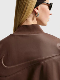 Nike Womens Therma Fit Bomber Jacket Bomber Jacket unisex detail view 3 | Dash Racegear — Women's Nike Therma-Fit brown leather bomber blending Fall 2026 style with everyday comfort.