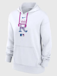 Kansas City Royals 2026 City Connect Hoodie Hoodie unisex front product view | Dash Racegear — Women's Kansas City Royals Nike White 2026 City Connect Authentic Collection Therma Hoodie