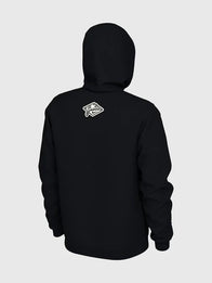 Nike Jackie Robinson Hoodie Hoodie unisex detail view 2 | Dash Racegear — Jackie Robinson 42 Nike black hoodie, cozy fleece design for everyday casual and sporty streetwear.