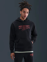 Nike x Stranger Things Hoodie Hoodie unisex detail view 4 | Dash Racegear — Stranger Things Nike Black Pullover Hoodie for Netflix series enthusiasts looking for warm, stylish, pop-culture streetwear.