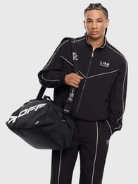 L/AB Diagonal Track Jacket Jacket unisex detail view 3 | Dash Racegear — OFF-WHITE black track jacket blending diagonal design elements with a refined sporty aesthetic.