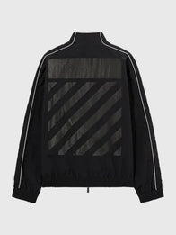 L/AB Diagonal Track Jacket Jacket unisex detail view 2 | Dash Racegear — Modern black zip-up track jacket showcasing OFF-WHITE L/AB styling with everyday urban versatility.
