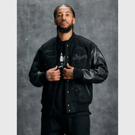OVO Scarborough Shooting Stars Championship Varsity Jacket Varsity Jacket unisex front product view | Dash Racegear — OVO Honors the Champions – Shooting Stars Varsity