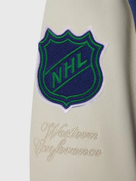 OVO X NHL Vancouver Canucks Varsity Jacket Varsity Jacket unisex detail view 2 | Dash Racegear — Vancouver Canucks OVO Retro Varsity Jacket