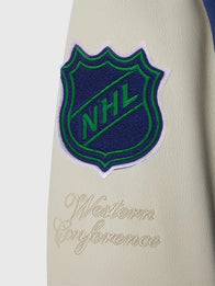 OVO X NHL Vancouver Canucks Varsity Jacket Varsity Jacket unisex detail view 2 | Dash Racegear — Vancouver Canucks OVO Retro Varsity Jacket