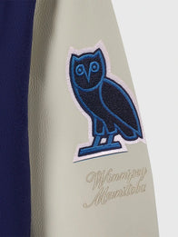 OVO X NHL Winnipeg Jets Varsity Jacket Varsity Jacket unisex detail view 3 | Dash Racegear — Limited Edition OVO Winnipeg Jets Varsity Jacket