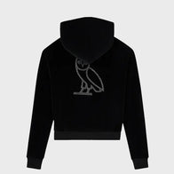 OVO x Rhinestone Crystal Velour Hoodie Hoodie unisex detail view 2 | Dash Racegear — Rhinestone Crystal Velour Hoodie OVO – Luxury Meets Street Fashion