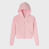 OVO x Rhinestone Crystal Velour Hoodie Hoodie unisex detail view 3 | Dash Racegear — OVO x Rhinestone Crystal Hoodie – A Statement Piece in Velour and Glam