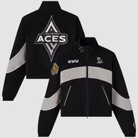 OVO x Wnba Las Vegas Aces Track Jacket Jacket unisex front product view | Dash Racegear — OVO x WNBA Aces Track Jacket – Bold Vegas Street Style