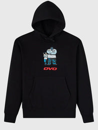 OVO x Marvel Mr. Fix It Hoodie Hoodie unisex front product view | Dash Racegear — OVO x Marvel Mr. Fix It Black Pullover Hoodie with iconic graphic and relaxed fit, great for comic fans and street style.