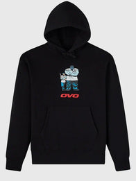 OVO x Marvel Mr. Fix It Hoodie Hoodie unisex front product view | Dash Racegear — OVO x Marvel Mr. Fix It Black Pullover Hoodie with iconic graphic and relaxed fit, great for comic fans and street style.