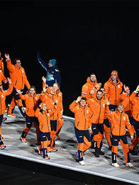 Winter Olympics 2026 Team Netherlands Opening Ceremony Jacket Jacket unisex detail view 3 | Dash Racegear — Show your Olympic spirit in the Milano Cortina 2026 orange hooded jacket for Team Netherlands supporters.