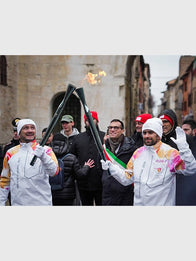 Milano Cortina 2026 Olympics Torchbearers Jacket Jacket unisex detail view 4 | Dash Racegear — Recreation white torchbearer full-zip jacket designed for Milano Cortina 2026 Winter Olympics styling