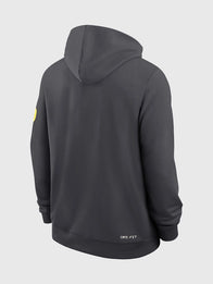 Oregon Ducks 2026 Nike Sideline Hoodie Hoodie unisex detail view 3 | Dash Racegear — Nike Oregon Ducks Standard Issue Dri-FIT hoodie blending premium performance with modern everyday wearability and collegiate style.