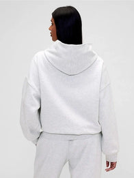 Gap × Summer Fridays Oversized Logo Hoodie Hoodie unisex detail view 3 | Dash Racegear — Gap × Summer Fridays Oversized Logo Grey Hoodie with soft fleece and modern fit, great for everyday street style.