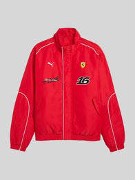 PUMA Ferrari F1 Charles Leclerc Jacket Jacket unisex front product view | Dash Racegear — Ferrari F1 Charles Leclerc red track jacket by PUMA, lightweight and sporty for daily training or trackside wear.