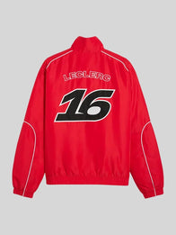 PUMA Ferrari F1 Charles Leclerc Jacket Jacket unisex detail view 2 | Dash Racegear — PUMA x Ferrari F1 jacket in vibrant red, lightweight and sporty, ideal for workouts or casual street style.