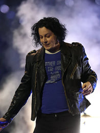 Jack White Halftime Show Leather Jacket Leather Jacket unisex front product view | Dash Racegear — Jack White rocking black leather jacket at Packers vs Lions Halftime Show