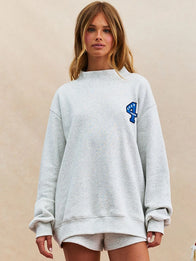 Parke Birthday Drop Graphic Mockneck Fashion Apparel unisex front product view | Dash Racegear — Unisex Parke 2026 Birthday Drop Graphic Mockneck Fleece Sweatshirt in Heather Grey with cozy warmth and everyday casual comfort.