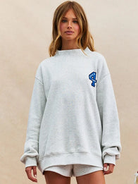 Parke Birthday Drop Graphic Mockneck Fashion Apparel unisex front product view | Dash Racegear — Unisex Parke 2026 Birthday Drop Graphic Mockneck Fleece Sweatshirt in Heather Grey with cozy warmth and everyday casual comfort.