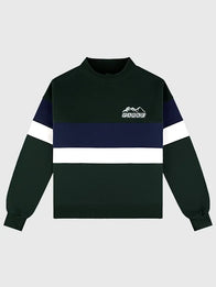Parke Vintage Stripe Mockneck Sweatshirt Sweatshirt unisex detail view 3 | Dash Racegear — Parke 2026 Sport graphic mockneck fleece sweatshirt in green, cozy and perfect for casual streetwear style.