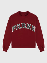 Parke Holiday Varsity Mockneck Maroon Sweatshirt Sweatshirt unisex detail view 3 | Dash Racegear — Stylish maroon 2025 Parke Holiday Varsity fleece sweatshirt, mockneck edition, tailored for students and seasonal wardrobe essentials.