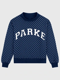 Parke Polka Dot Varsity Mockneck Sweatshirt Sweatshirt unisex detail view 11 | Dash Racegear — Parke 2026 Polka Dot Varsity Mockneck Fleece Sweatshirt in Navy featuring premium comfort and modern varsity-inspired everyday style.